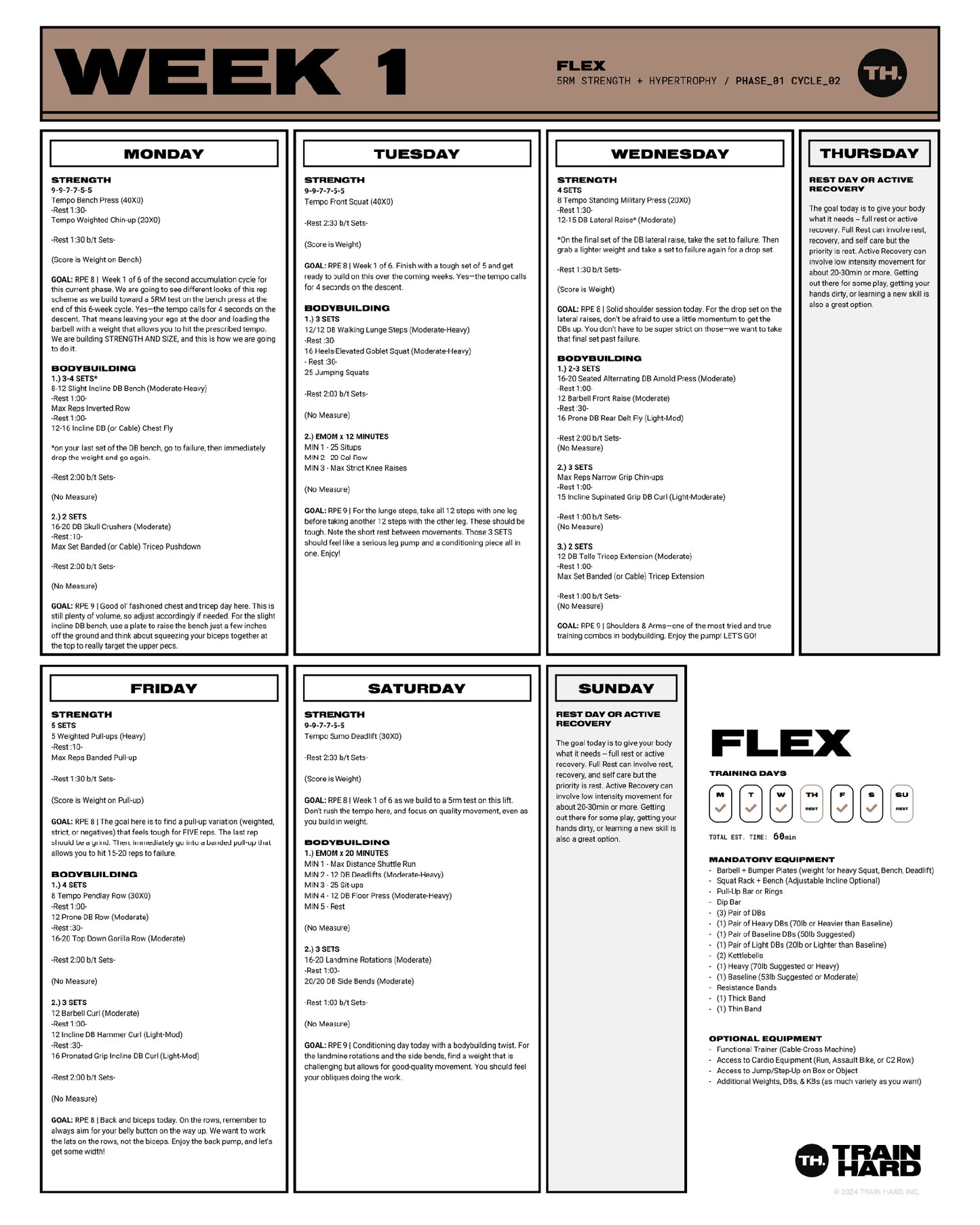 FLEX: 5RM Strength + Hypertrophy 6-Week Cycle [E-Book]